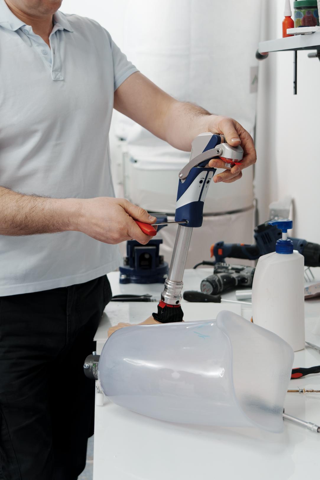 Craftsman adjusting and bending pipes for installation